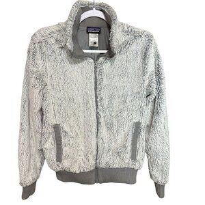 Patagonia Conejo Gray Fleece Bomber Jacket Full-Zip Cozy Outerwear‎ Fall XS